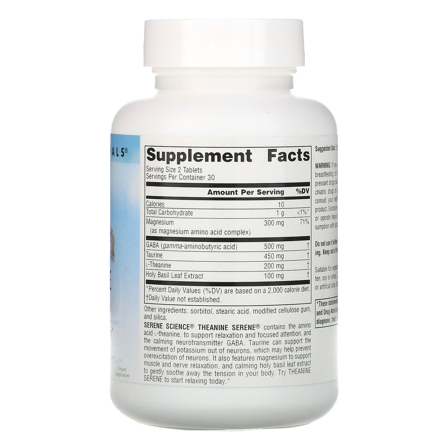Source Naturals, Serene Science Theanine Serene, 60 Tablets UPC 021078017752 | Hilife Vitamins