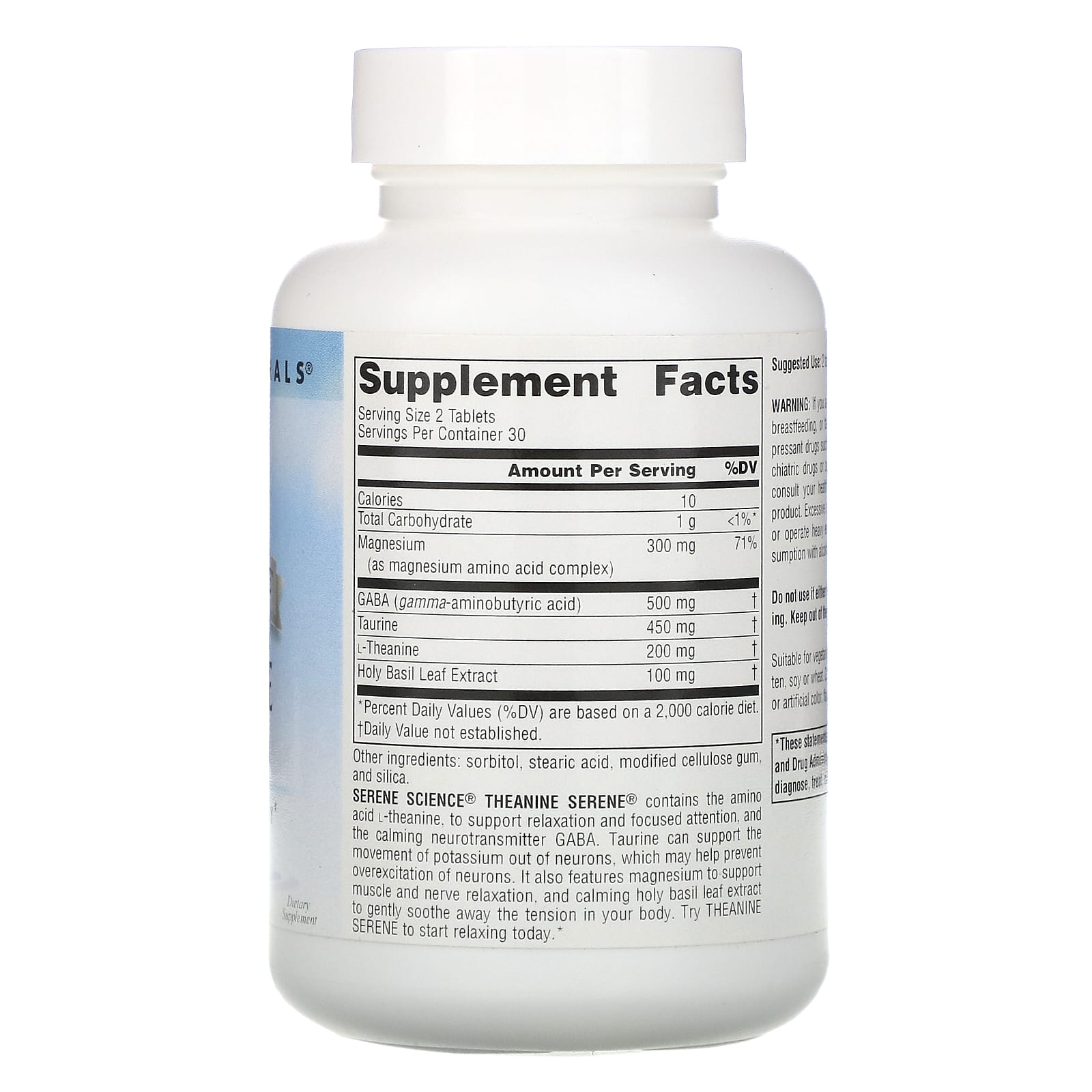 Source Naturals, Serene Science Theanine Serene, 60 Tablets UPC 021078017752 | Hilife Vitamins