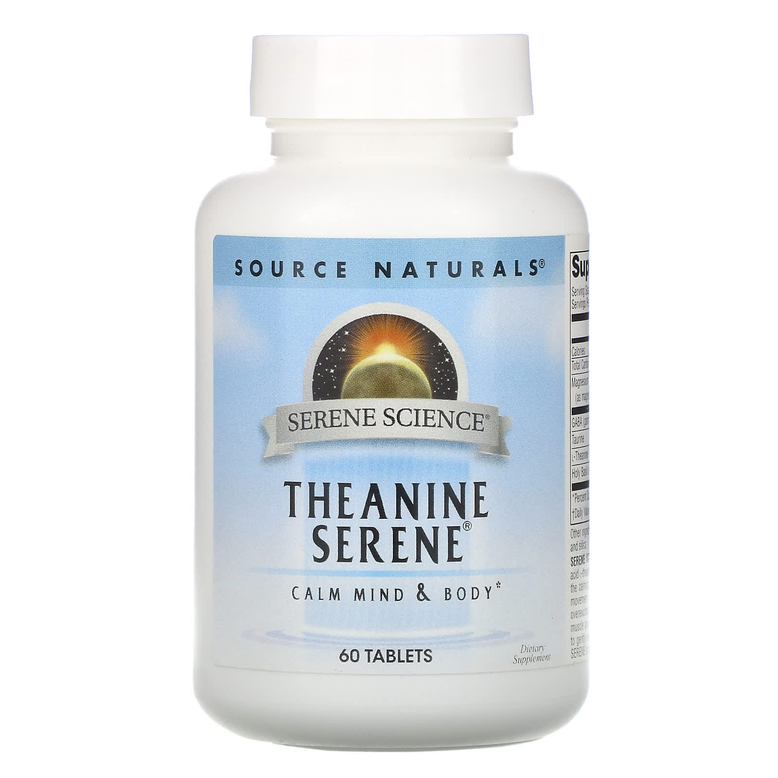 Source Naturals, Serene Science Theanine Serene, 60 Tablets UPC 021078017752 | Hilife Vitamins