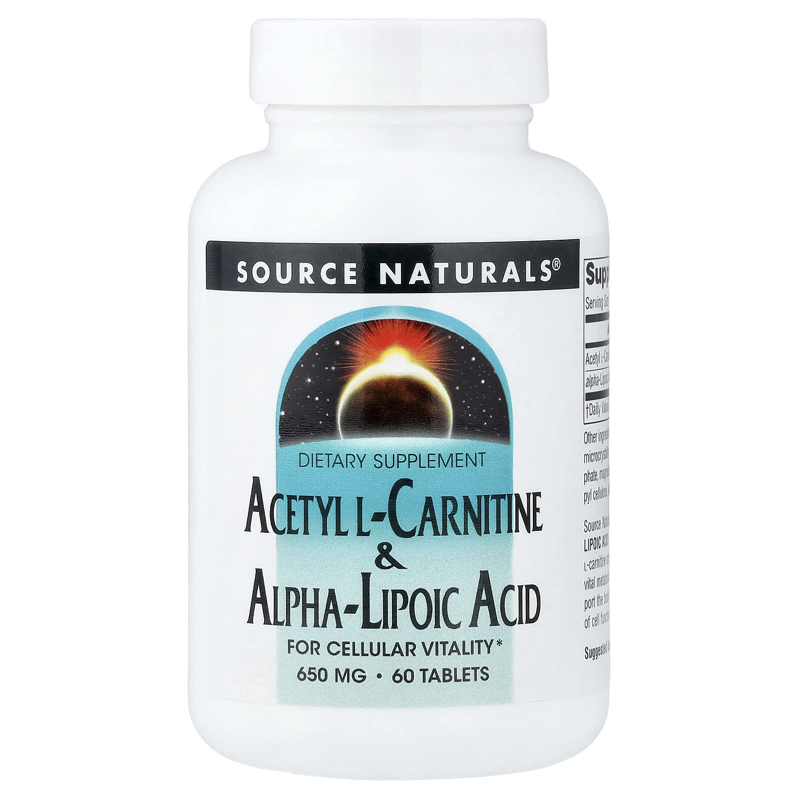 Source Naturals, Acetyl L-Carnitine & Alpha-Lipoic Acid, 60 Tablets UPC 021078017998 | Hilife Vitamins