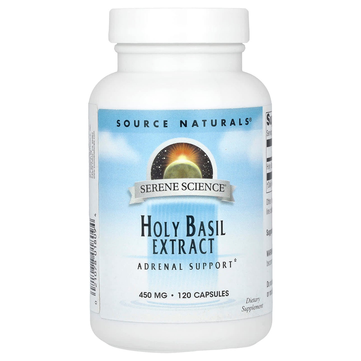 Source Naturals, Serene Science Holy Basil Extract, 450 mg, 120 Capsules UPC 021078018094 | Hilife Vitamins