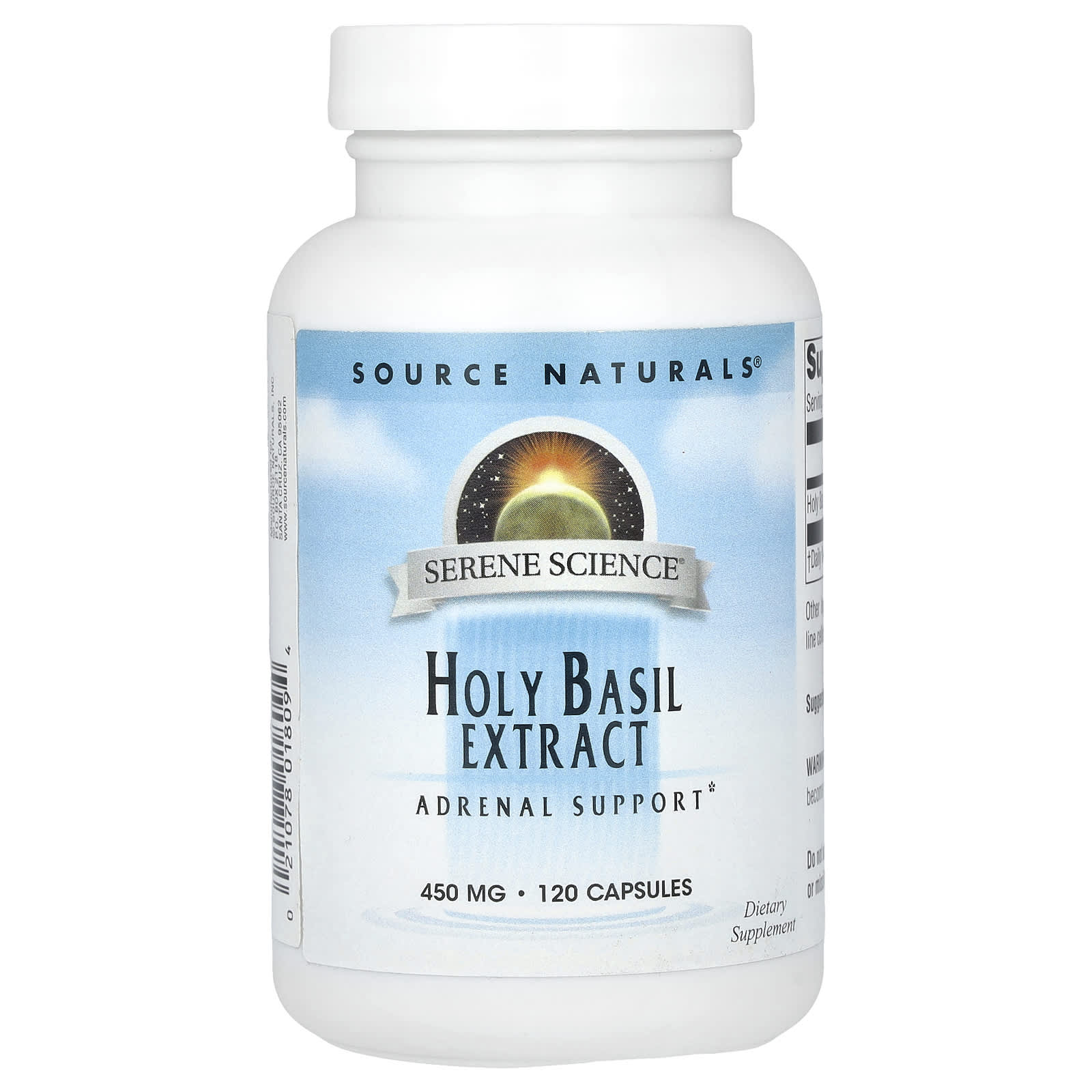 Source Naturals, Serene Science Holy Basil Extract, 450 mg, 120 Capsules UPC 021078018094 | Hilife Vitamins