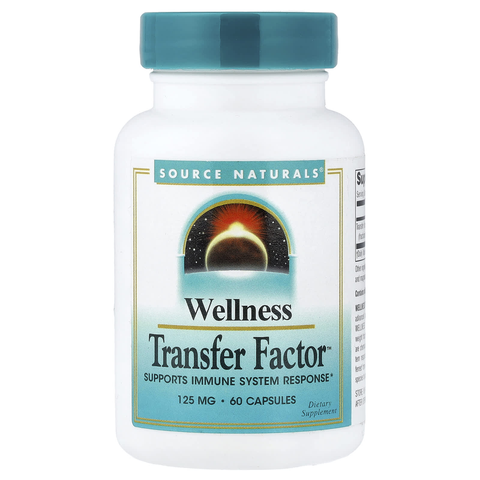 Source Naturals, Wellness Transfer Factor, 125 mg, 60 Capsules UPC 021078018162 | Hilife Vitamins
