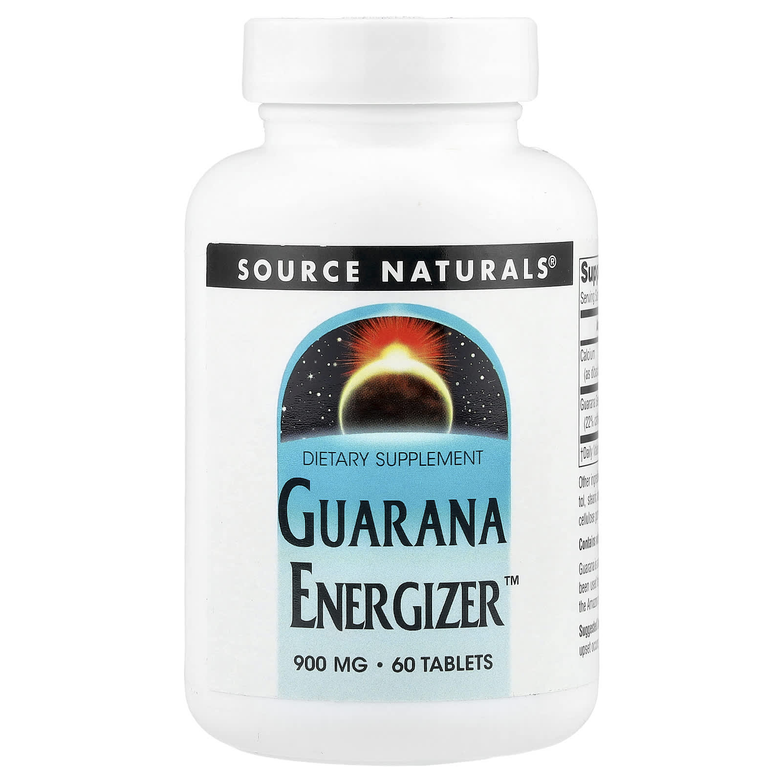 Source Naturals, Guarana Energizer™, 900 mg, 60 Tablets UPC 021078018193 | Hilife Vitamins
