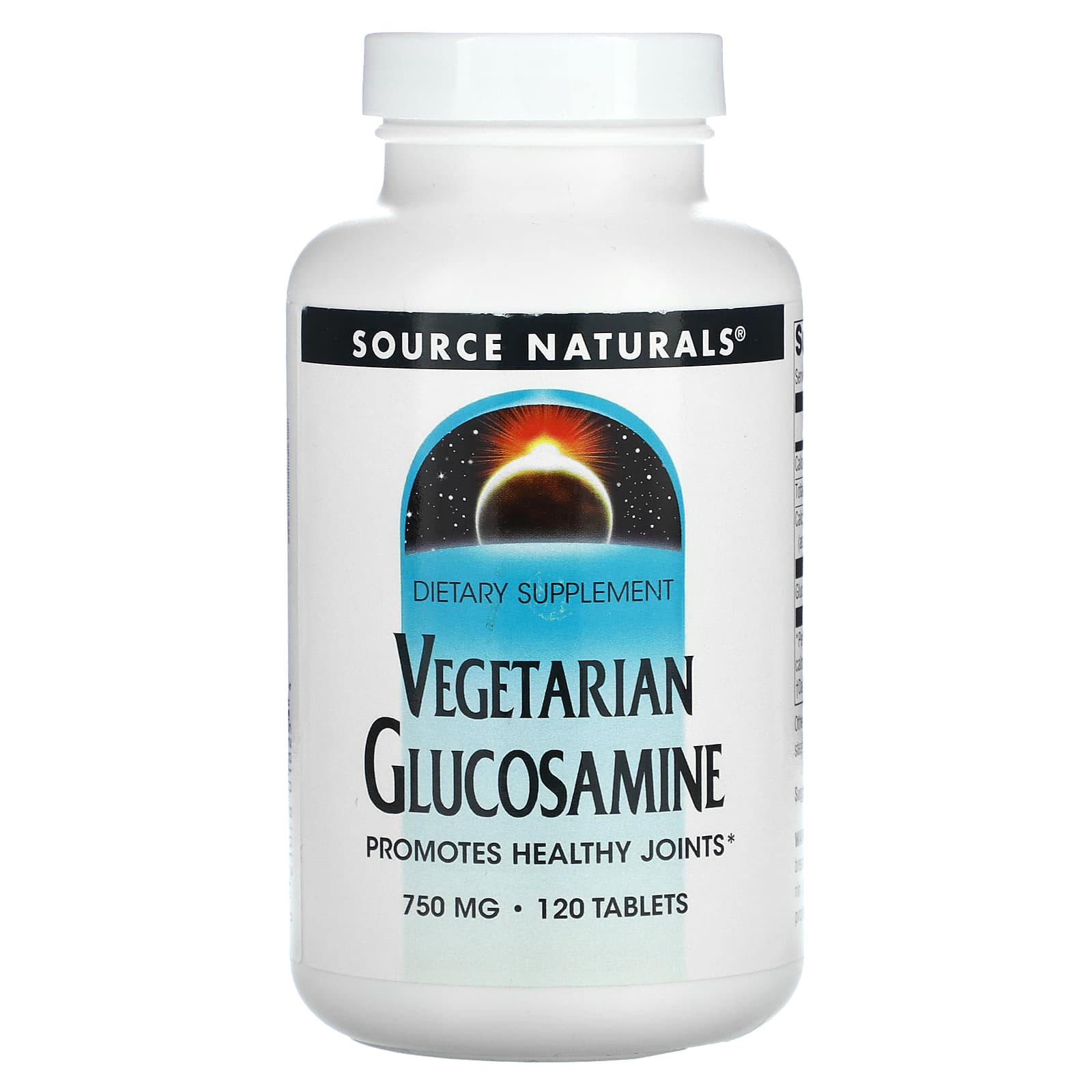 Source Naturals, Vegetarian Glucosamine 750 mg, 120 Tablets UPC 021078018254 | HiLife Vitamins