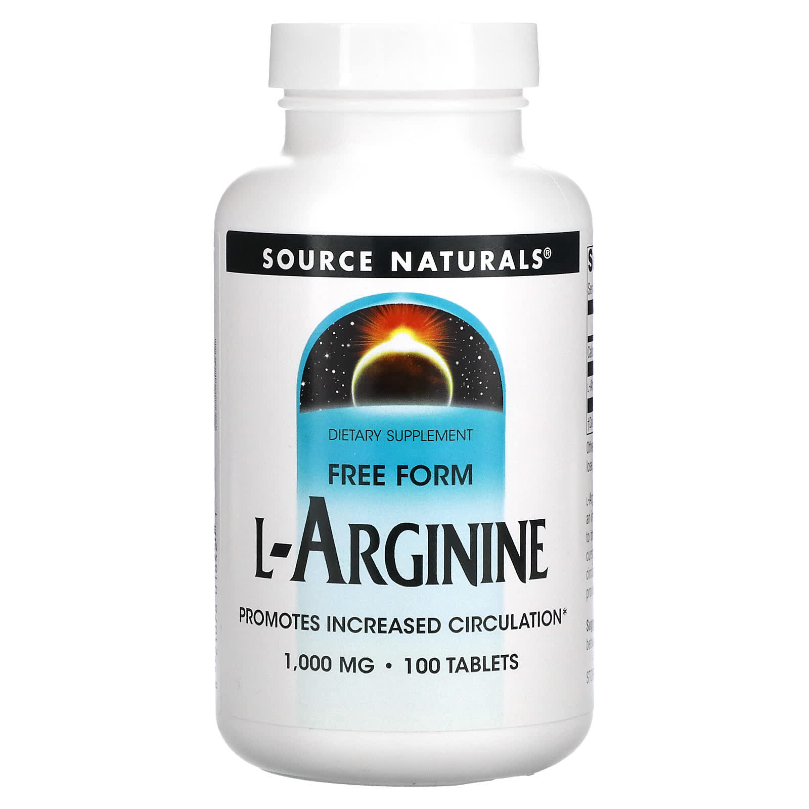 Source Naturals, L-Arginine 1000 mg, 100 Tablets UPC 021078018421 | Hilife Vitamins