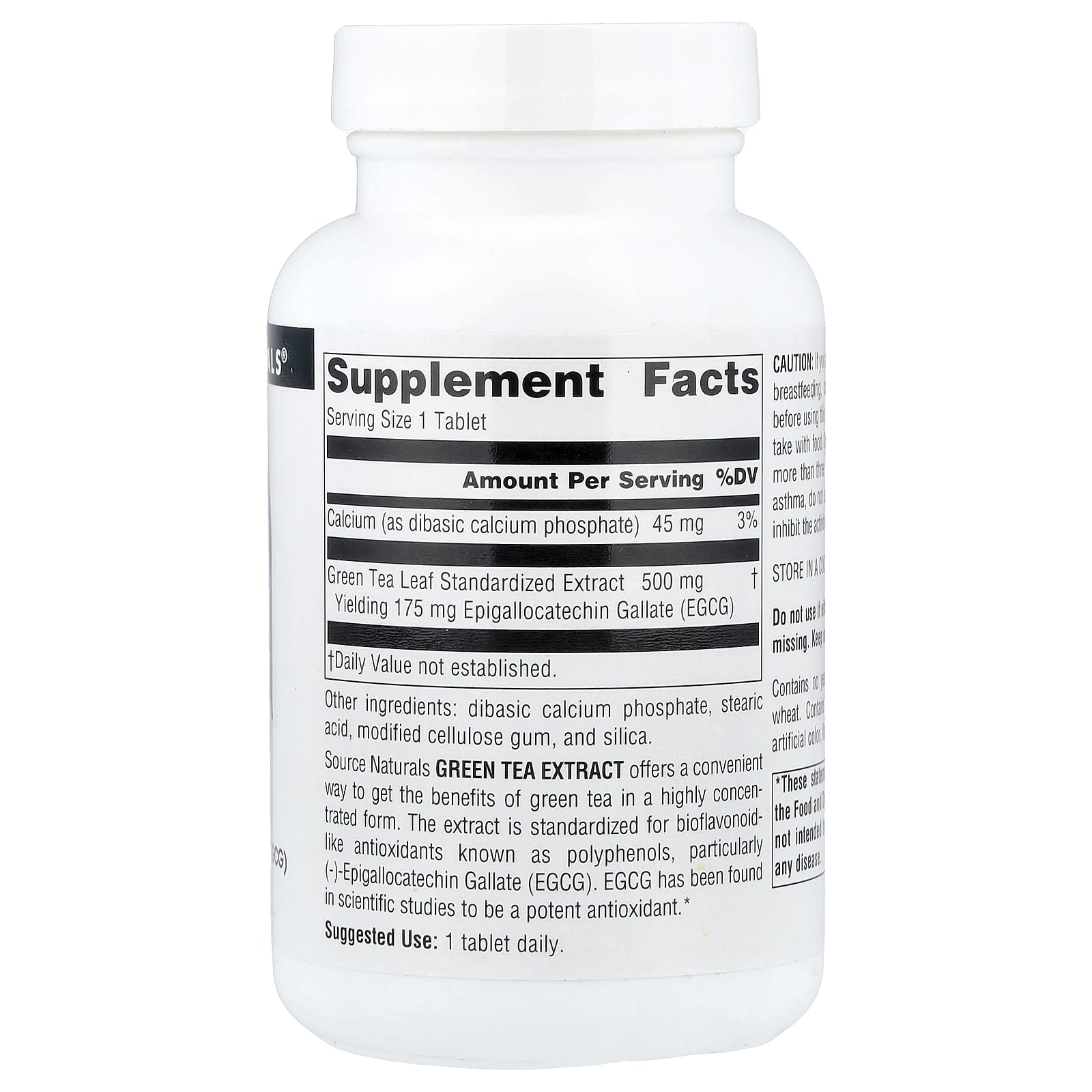 Source Naturals, Green Tea Extract, 500 mg, 120 Tablets UPC 021078018469 | Hilife Vitamins