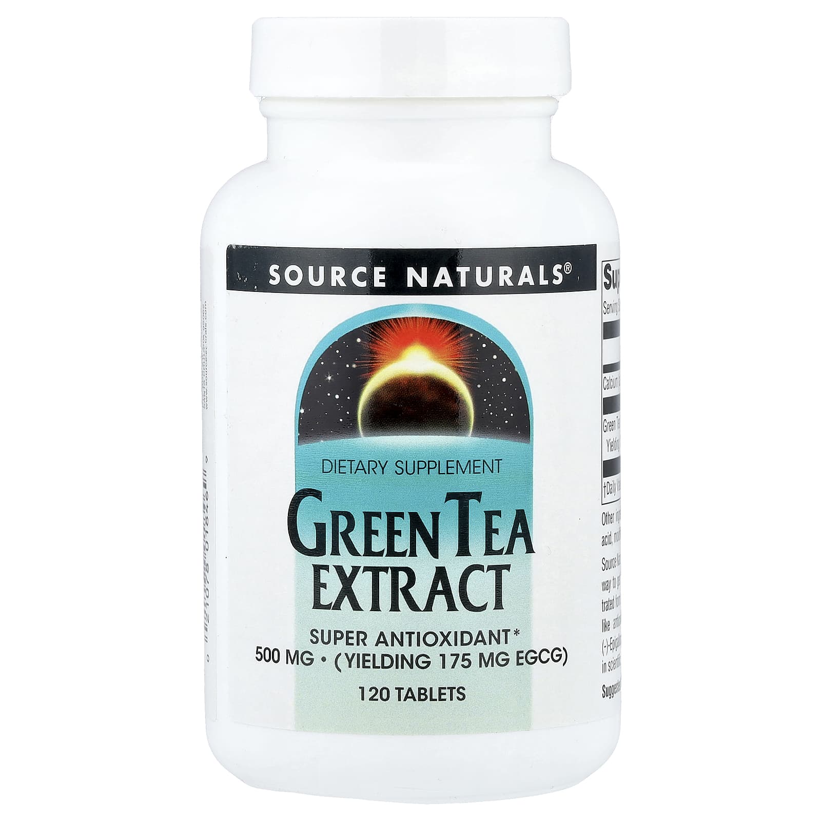 Source Naturals, Green Tea Extract, 500 mg, 120 Tablets UPC 021078018469 | Hilife Vitamins