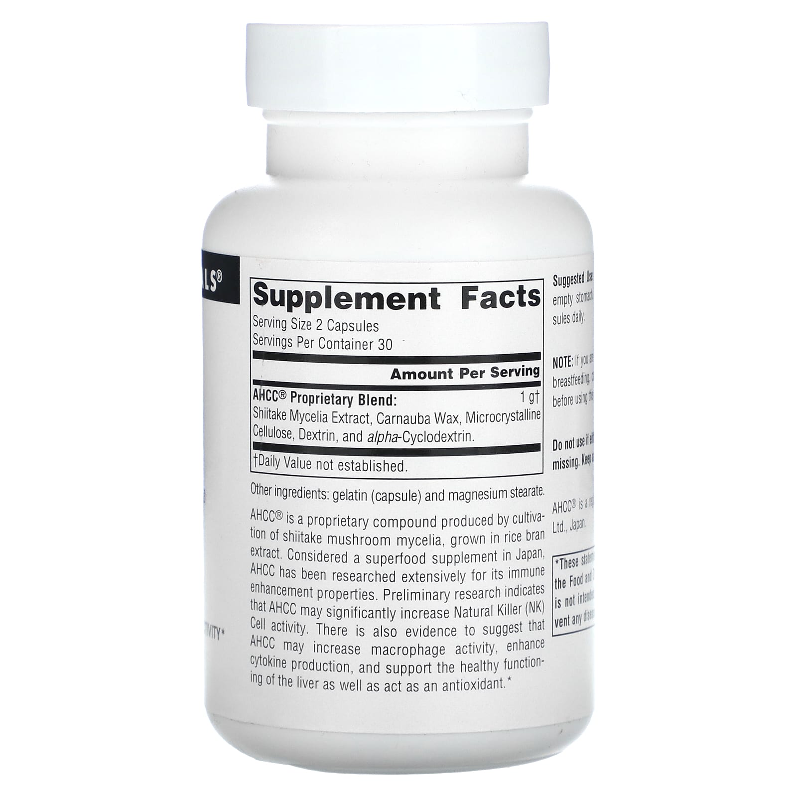 Source Naturals, Ahcc 500 mg, 60 Capsules UPC 021078018582 | Hilife Vitamins