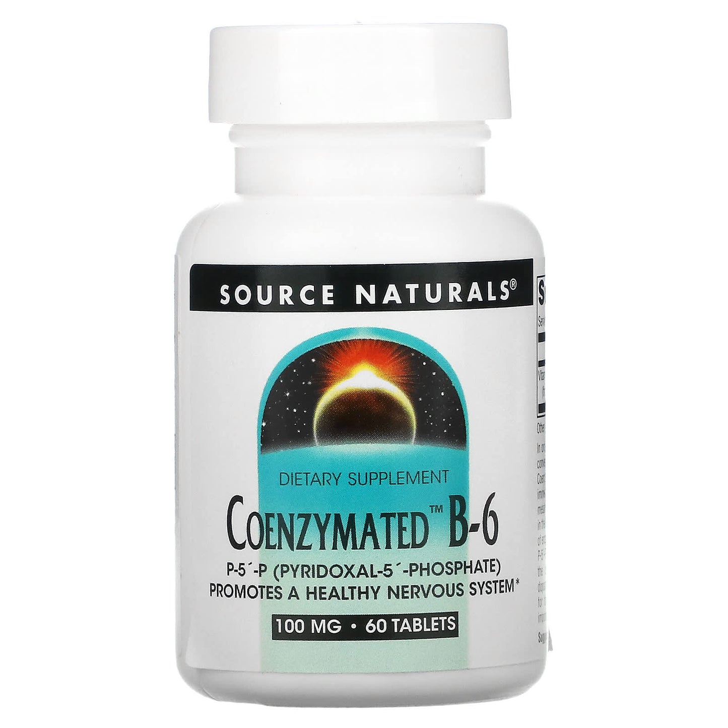 Source Naturals, Coenzymated™ Vitamin B-6 100 mg, 60 Tablets UPC 021078018605 | HiLife Vitamins
