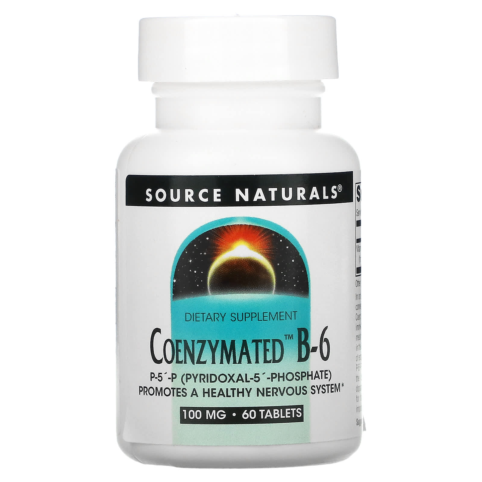 Source Naturals, Coenzymated™ Vitamin B-6 100 mg, 60 Tablets UPC 021078018605 | HiLife Vitamins