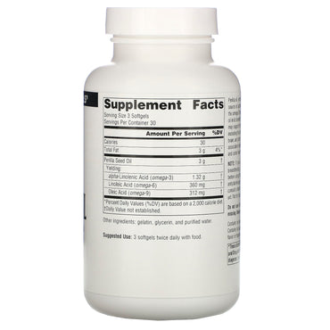 Source Naturals, Perilla Oil 1000 mg, 90 Softgels UPC 021078018643 | Hilife Vitamins