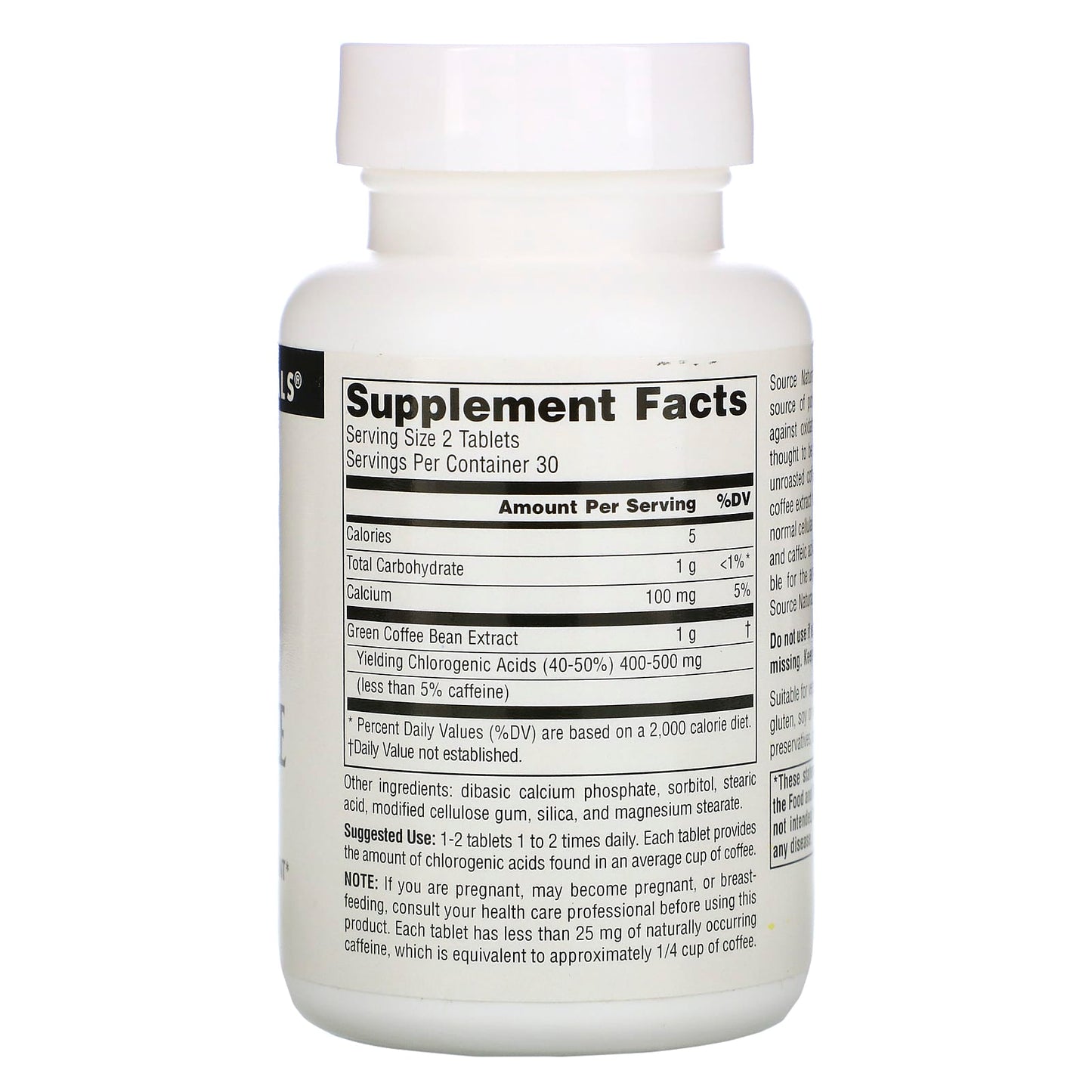Source Naturals, Green Coffee Extract 500 mg, 60 Tablets UPC 021078018711 | Hilife Vitamins