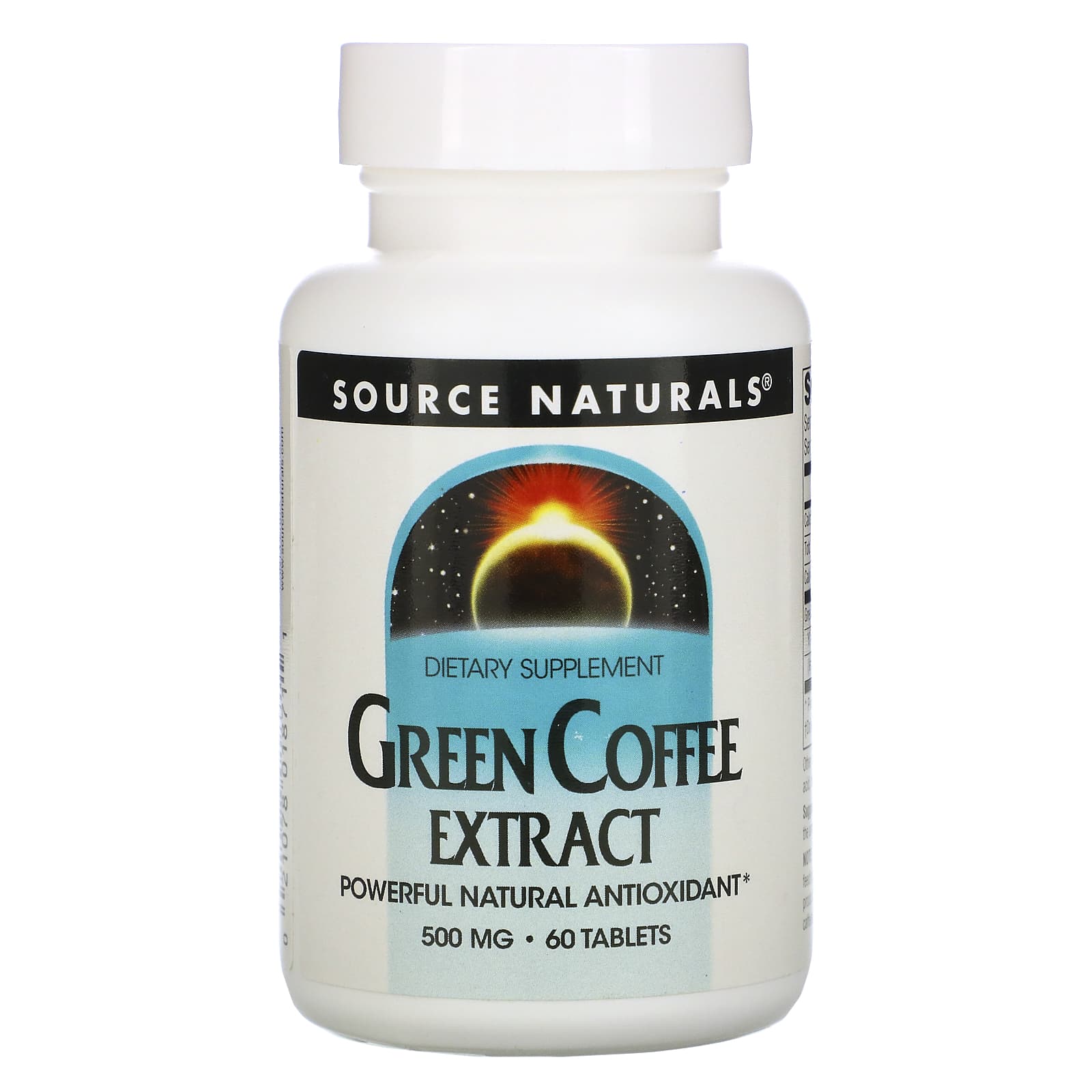 Source Naturals, Green Coffee Extract 500 mg, 60 Tablets UPC 021078018711 | Hilife Vitamins