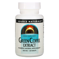 Source Naturals, Green Coffee Extract 500 mg, 60 Tablets UPC 021078018711 | Hilife Vitamins