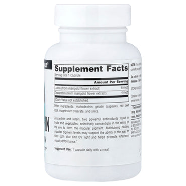 Source Naturals, Zeaxanthin With Lutein, 60 Capsules UPC 021078018827 | Hilife Vitamins