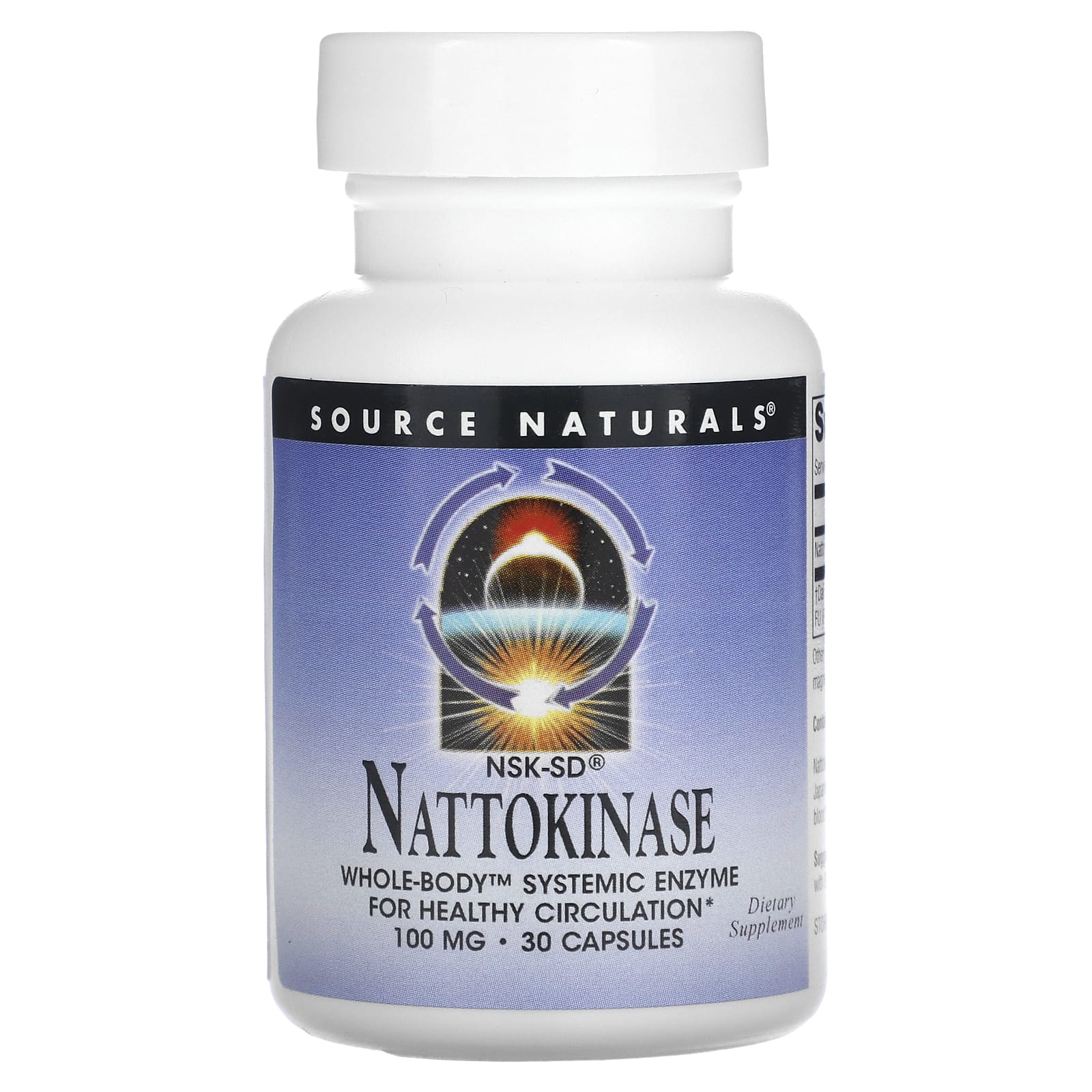 Source Naturals, Nattokinase (NSK-SD™) 100 mg, 30 Capsules UPC 021078018841 | Hilife Vitamins