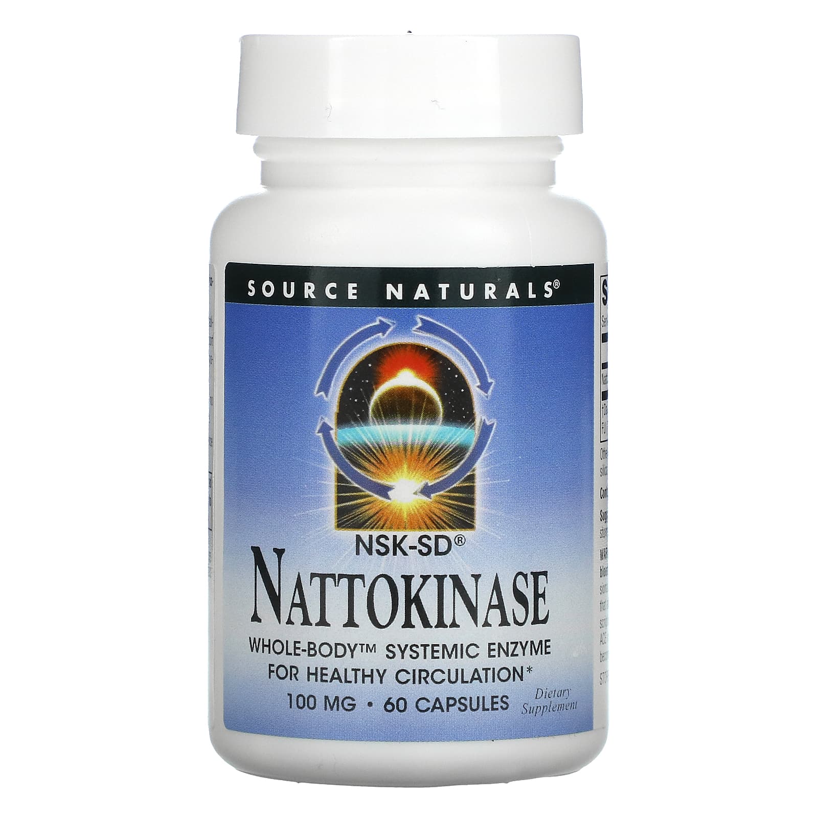 Source Naturals, Nattokinase (NSK-SD™) 100 mg, 60 Capsules UPC 021078018858 | Hilife Vitamins
