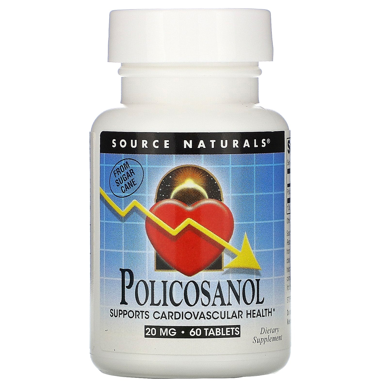 Source Naturals, Policosanol 20 mg, 60 Tablets UPC 021078018872 | Hilife Vitamins