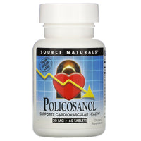 Source Naturals, Policosanol 20 mg, 60 Tablets UPC 021078018872 | Hilife Vitamins