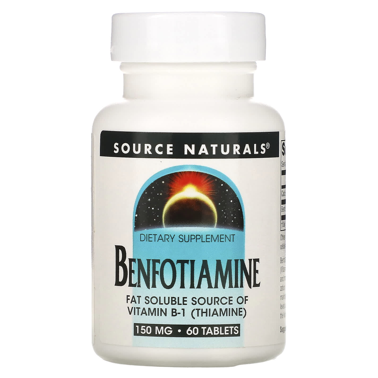 Source Naturals, Benfotiamine 150 mg, 60 Tablets UPC 021078019060 | Hilife Vitamins