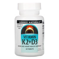 Source Naturals, Vitamin K2 + D3 100 Mcg, 60 Tablets UPC 021078019220 | HiLife Vitamins