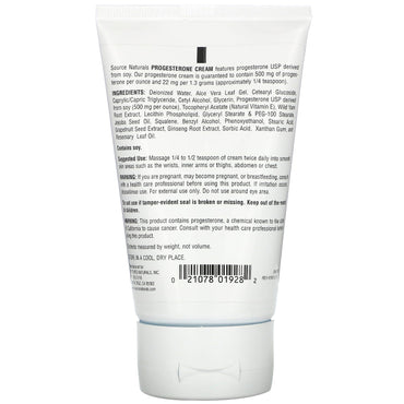Source Naturals, Eternal Woman Progesterone Cream Tube, 4 Oz UPC 021078019282 | Hilife Vitamins