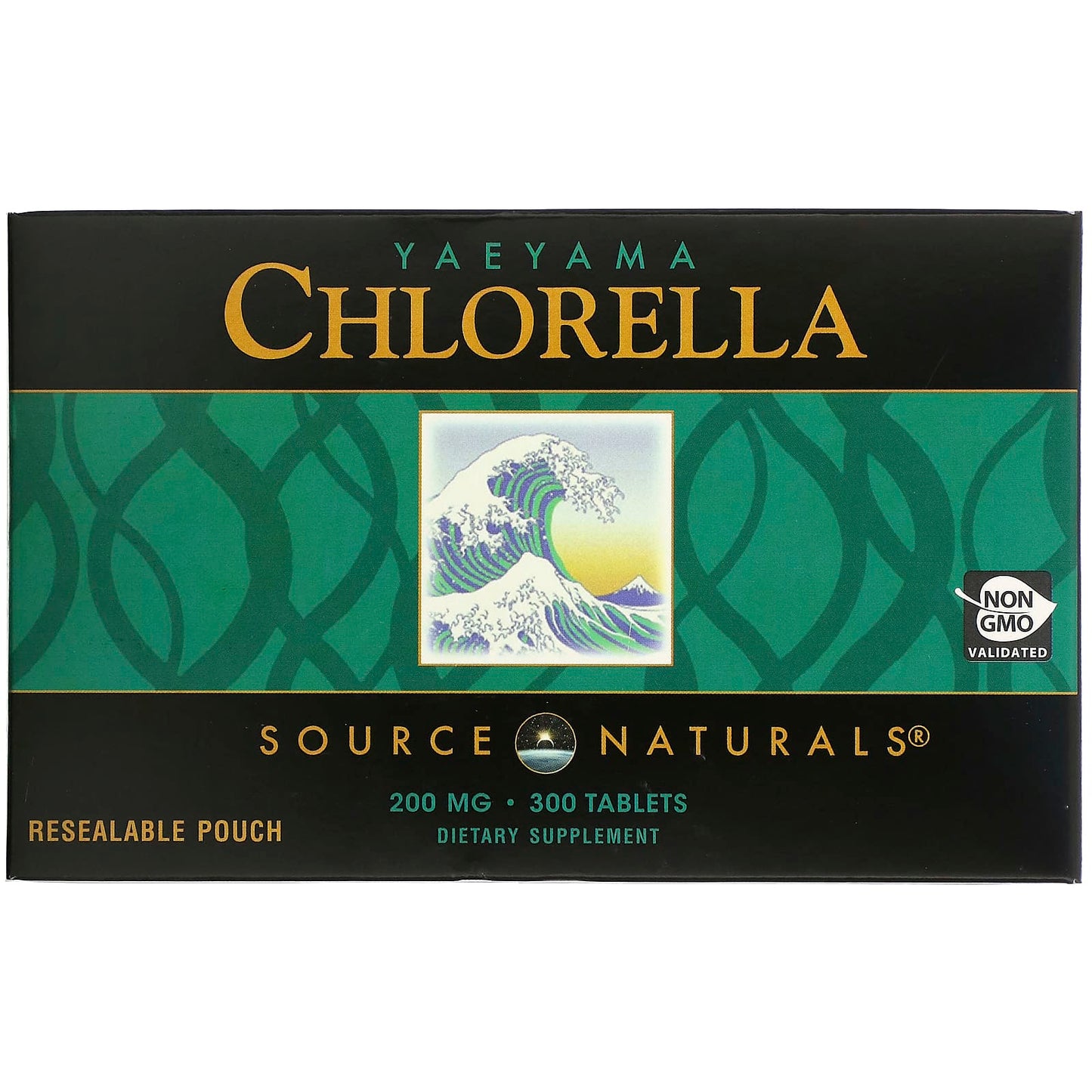 Source Naturals, Yaeyama Chlorella 200 mg, Box, 300 Tablets UPC 021078019299 | Hilife Vitamins