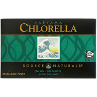 Source Naturals, Yaeyama Chlorella 200 mg, Box, 300 Tablets UPC 021078019299 | Hilife Vitamins
