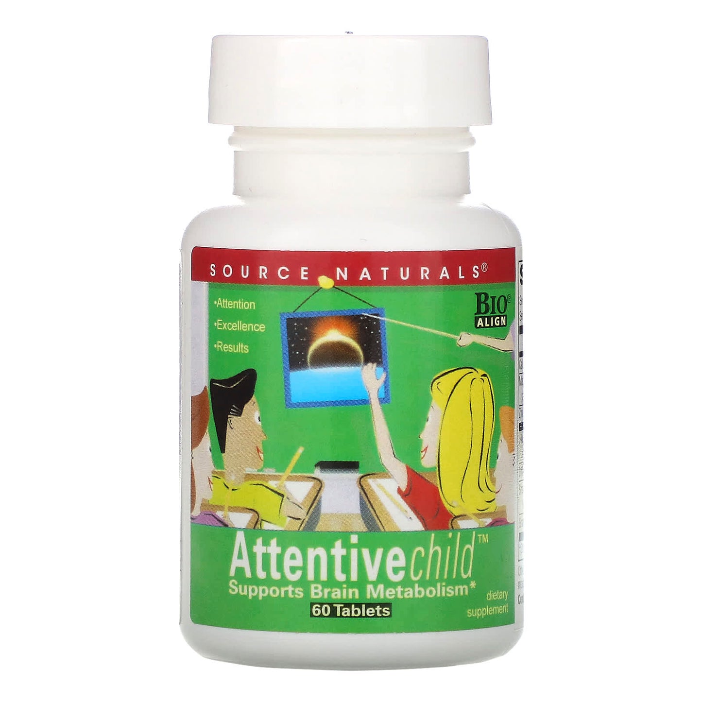 Source Naturals, Attentive Child™, 60 Tablets UPC 021078019466 | Hilife Vitamins