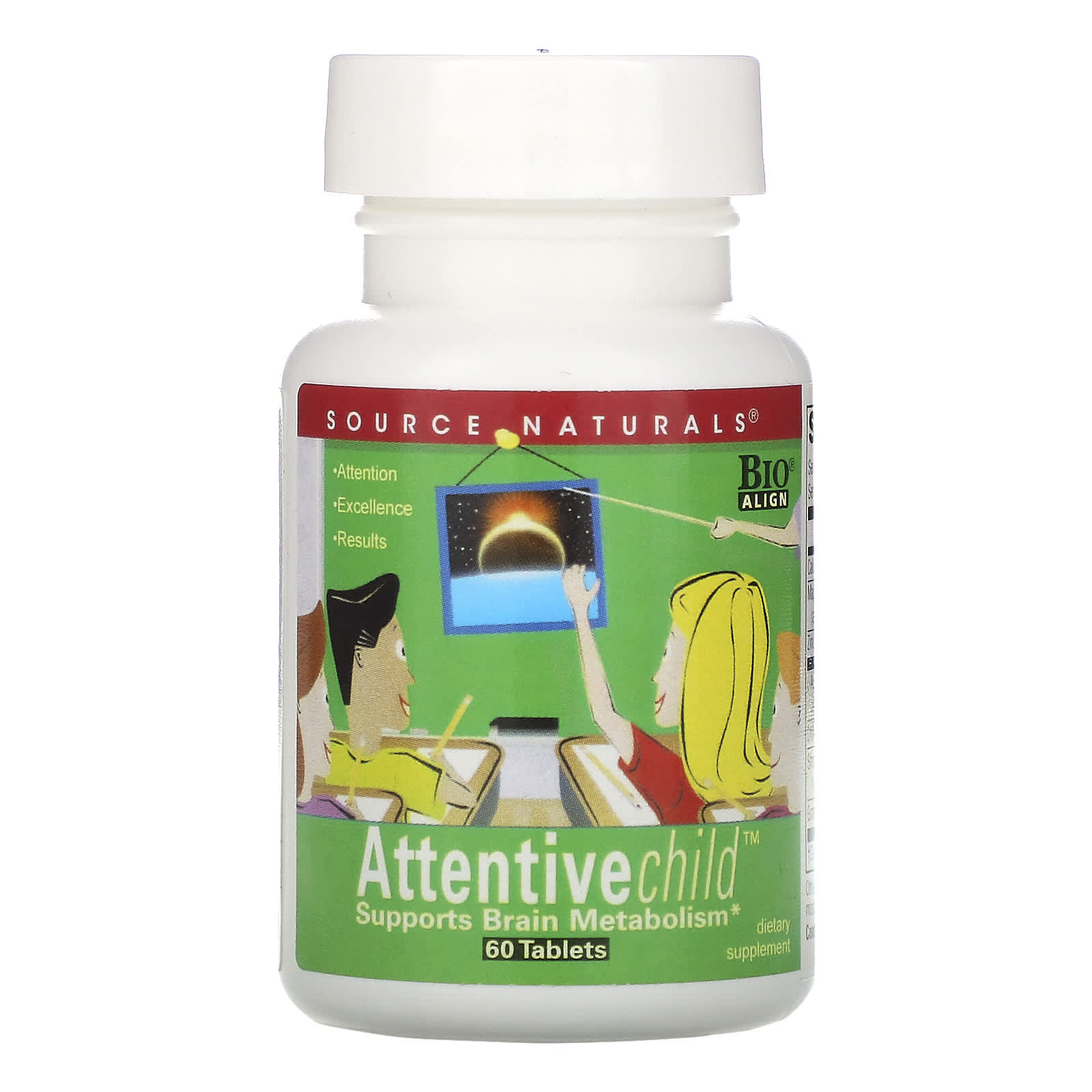 Source Naturals, Attentive Child™, 60 Tablets UPC 021078019466 | Hilife Vitamins
