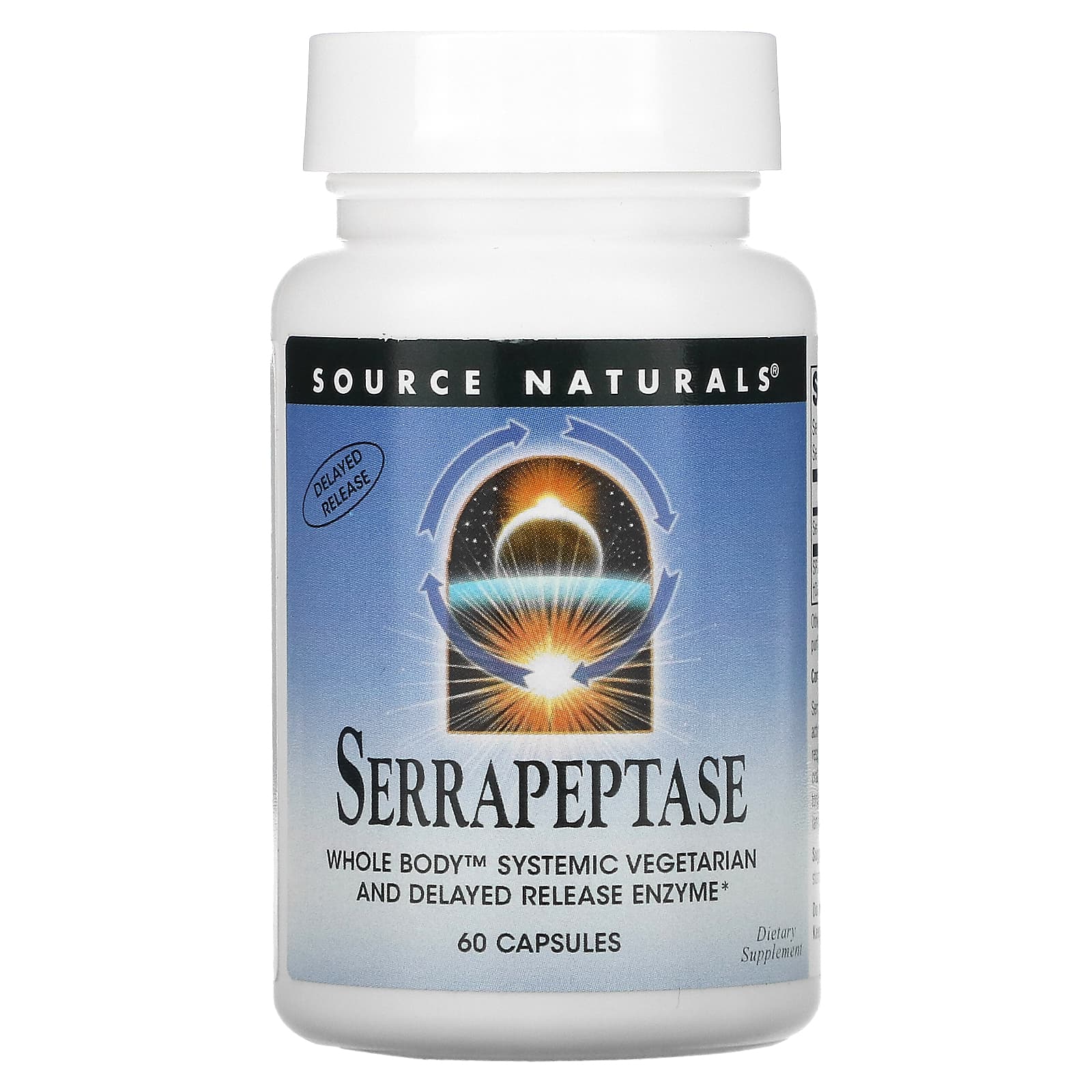 Source Naturals, Serrapeptase, 60 Capsules UPC 021078019497 | Hilife Vitamins
