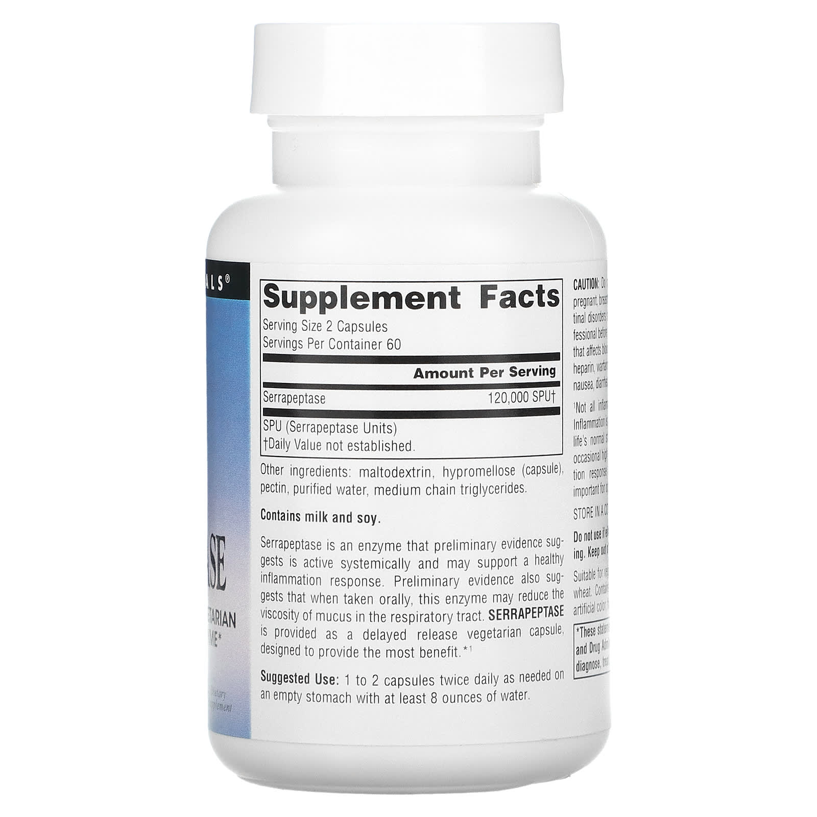 Source Naturals, Serrapeptase, 120 Capsules UPC 021078019503 | Hilife Vitamins