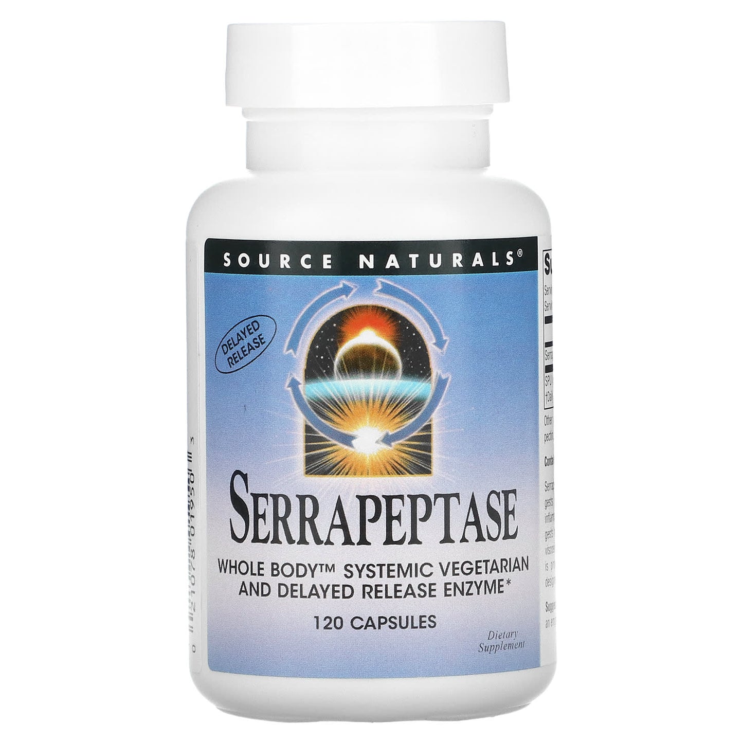 Source Naturals, Serrapeptase, 120 Capsules UPC 021078019503 | Hilife Vitamins