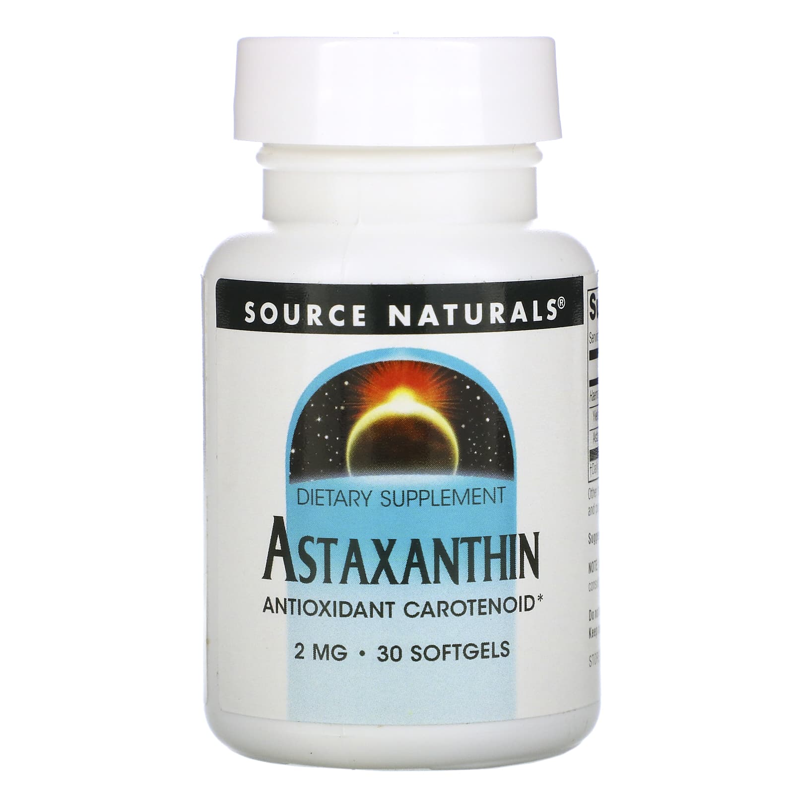 Source Naturals, Astaxanthin 2 mg, 30 Softgels UPC 021078019541 | Hilife Vitamins