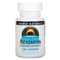 Source Naturals, Astaxanthin 2 mg, 30 Softgels UPC 021078019541 | Hilife Vitamins