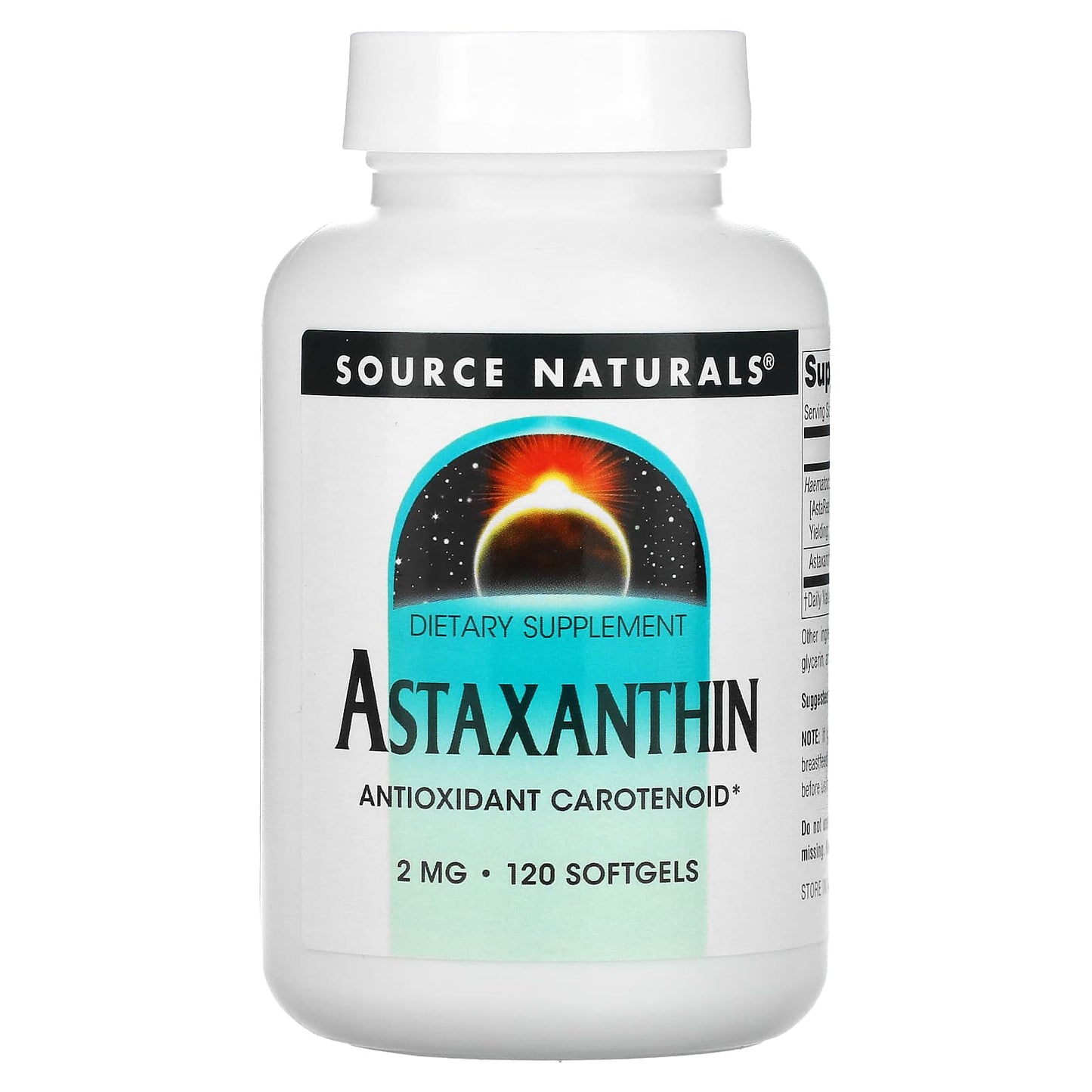Source Naturals, Astaxanthin 2 mg, 120 Softgels UPC 021078019565 | Hilife Vitamins