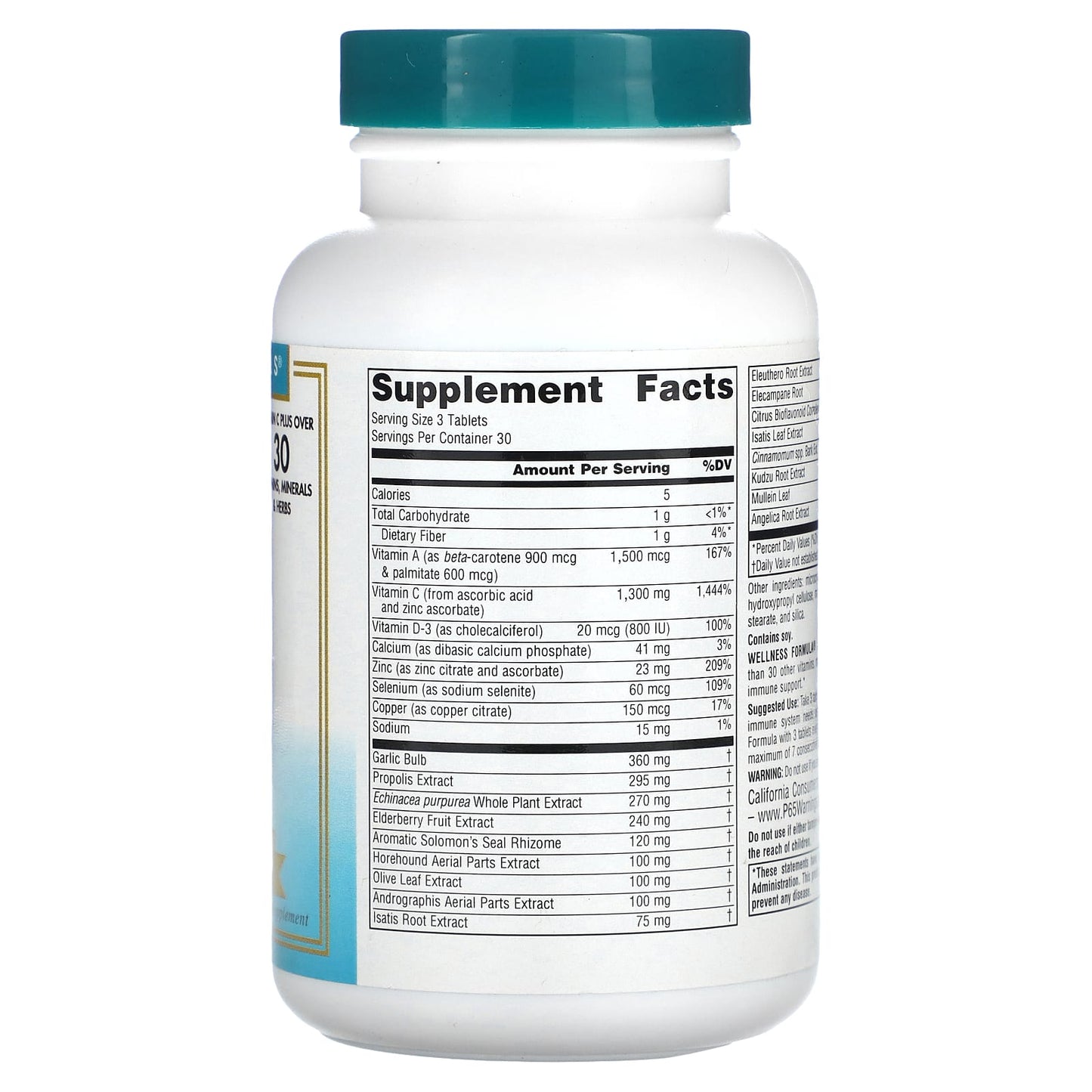 Source Naturals, Wellness Formula®, (CA Formula), 90 Tablets UPC 021078019589 | HiLife Vitamins