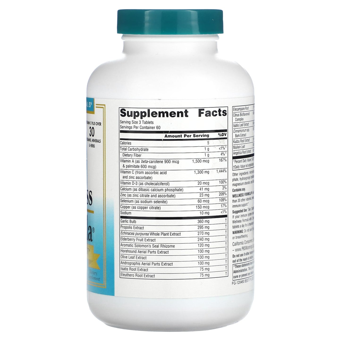 Source Naturals, Wellness Formula®, (CA Formula), 180 Tablets UPC 021078019596 | Hilife Vitamins