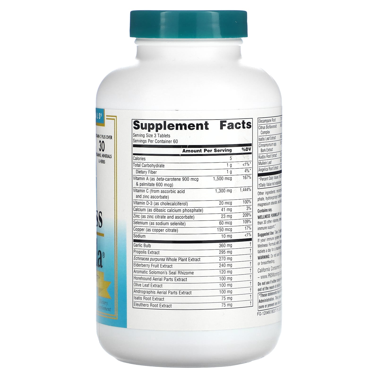 Source Naturals, Wellness Formula®, (CA Formula), 180 Tablets UPC 021078019596 | Hilife Vitamins