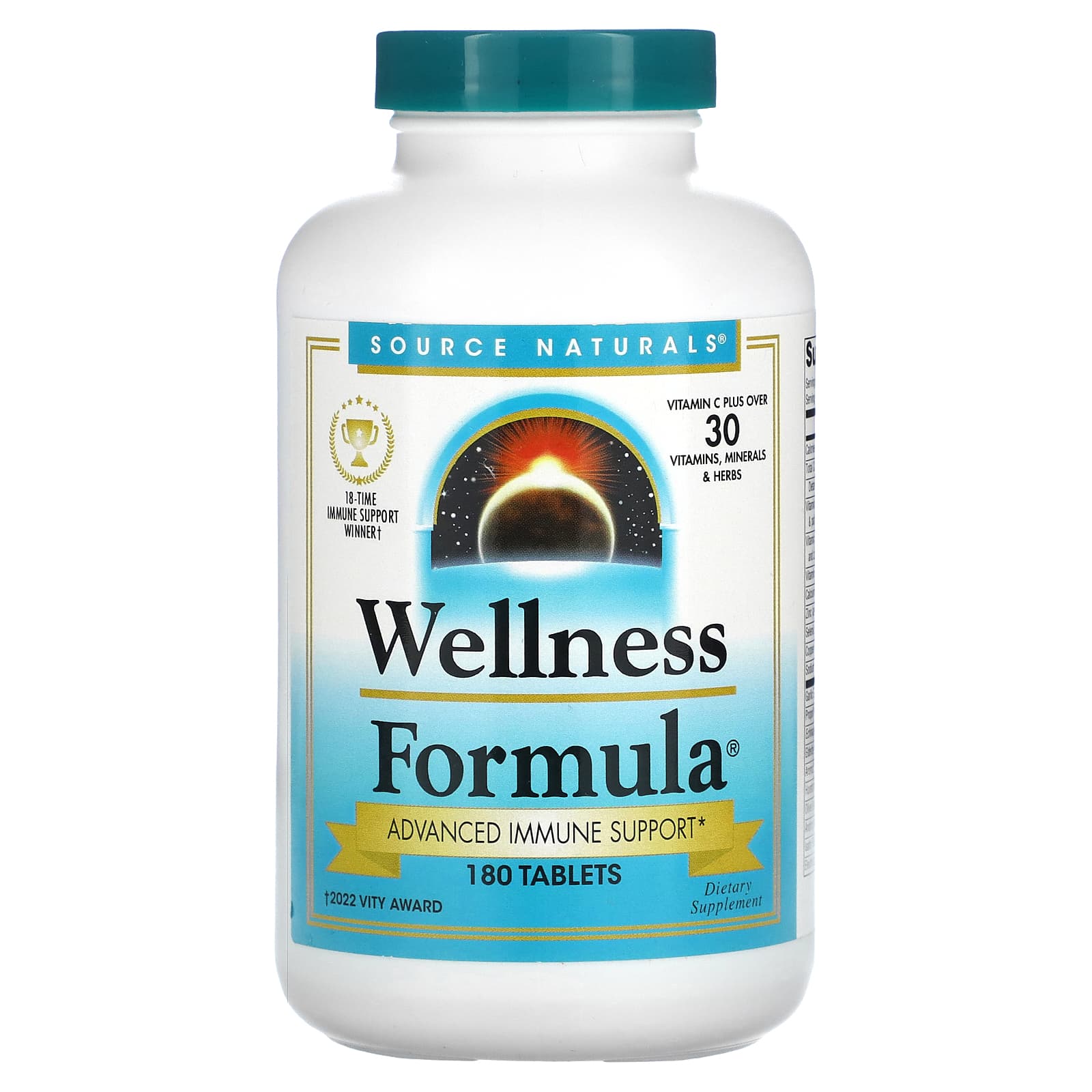 Source Naturals, Wellness Formula®, (CA Formula), 180 Tablets UPC 021078019596 | Hilife Vitamins