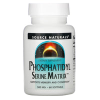 Source Naturals, Phosphatidyl Serine Matrix™ 500 mg, 60 Softgels UPC 021078019688 | Hilife Vitamins