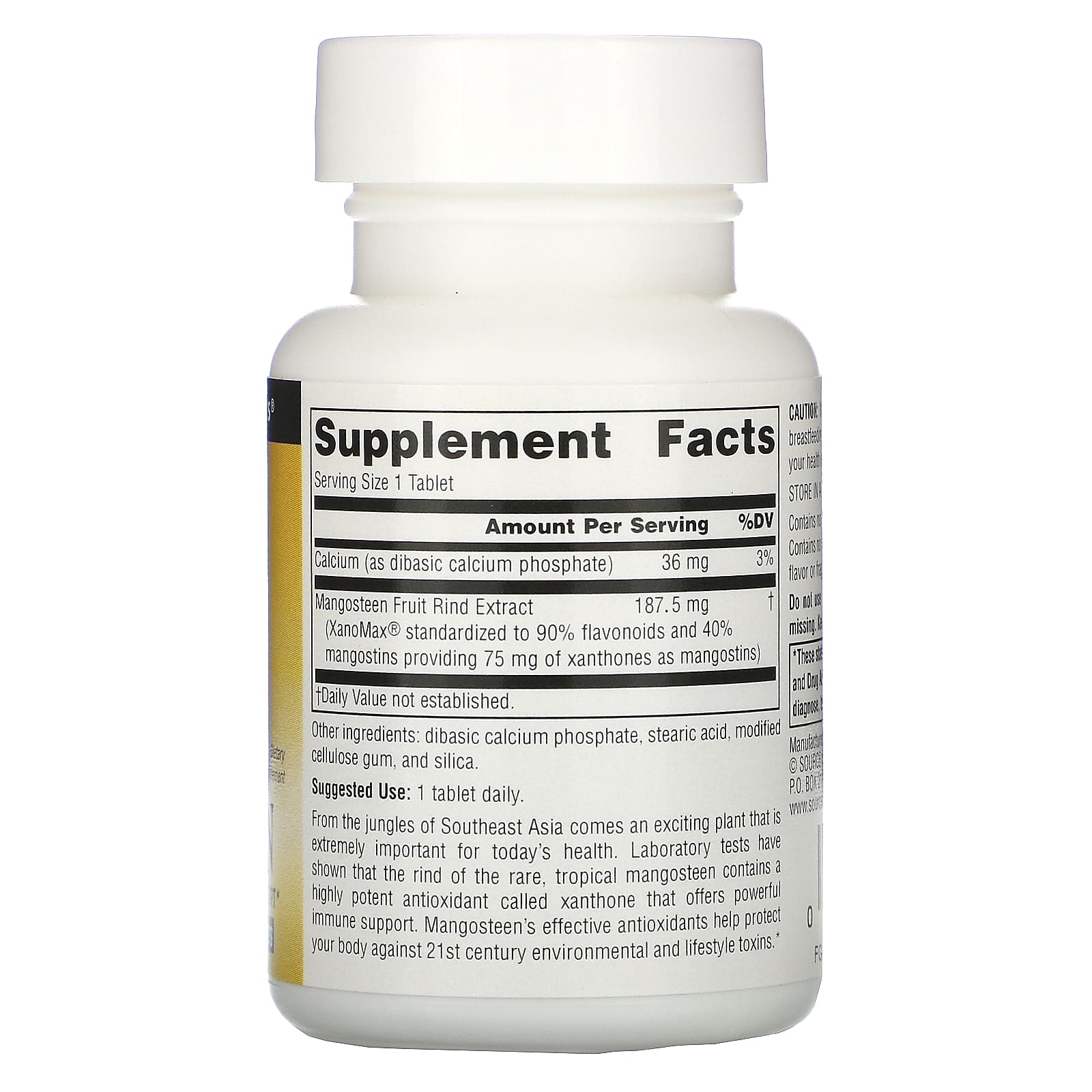 Source Naturals, Mangosteen 75 mg, 60 Tablets UPC 021078019749 | Hilife Vitamins