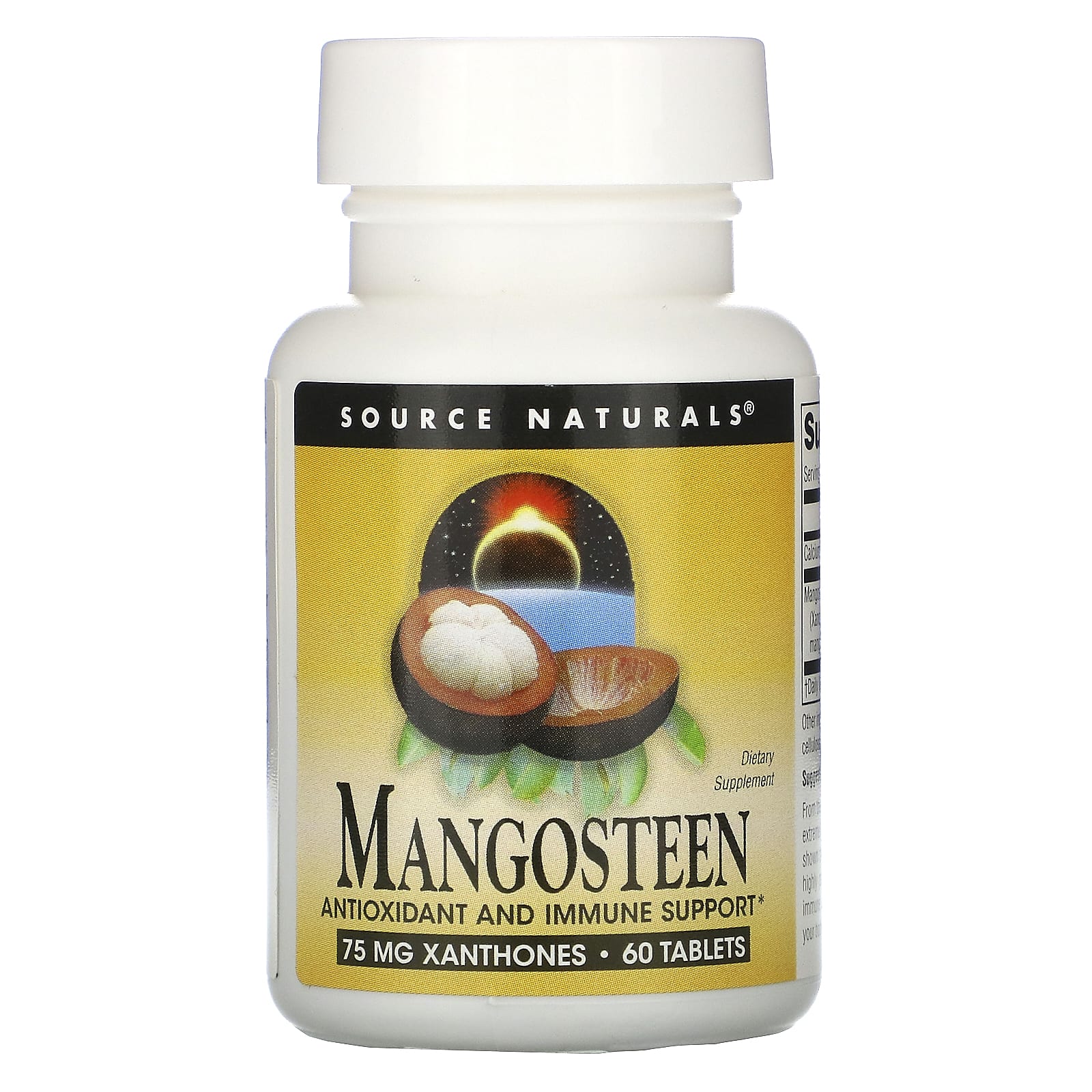 Source Naturals, Mangosteen 75 mg, 60 Tablets UPC 021078019749 | Hilife Vitamins