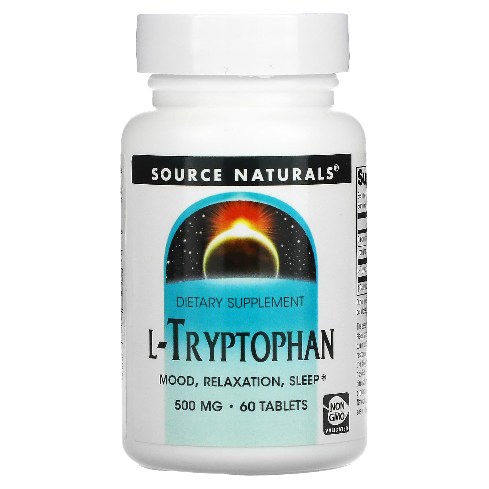 Source Naturals, L-Tryptophan 500 mg, 60 Tablets UPC 021078019794 | Hilife Vitamins