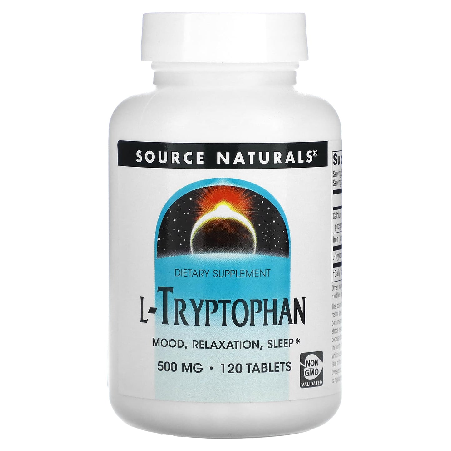 Source Naturals, L-Tryptophan 500 mg, 120 Tablets UPC 021078019800 | Hilife Vitamins