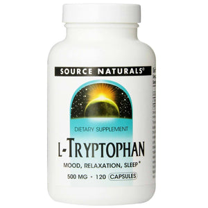 Source Naturals, L-Tryptophan 500 mg, 120 Capsules - 021078019855 | Hilife Vitamins