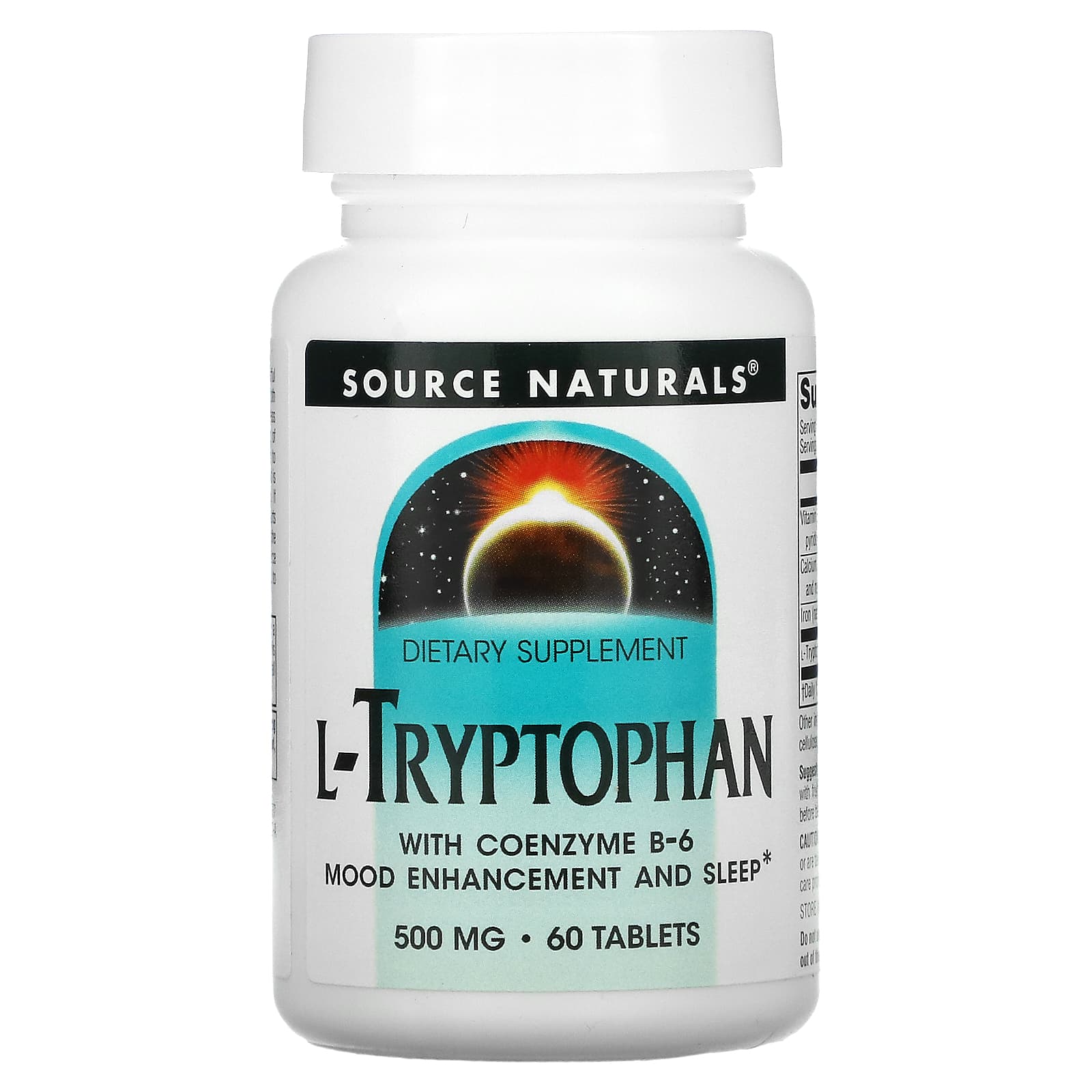 Source Naturals, L-Tryptophan With Coenzyme B-6 500 mg, 60 Tablets - 021078019879 | Hilife Vitamins