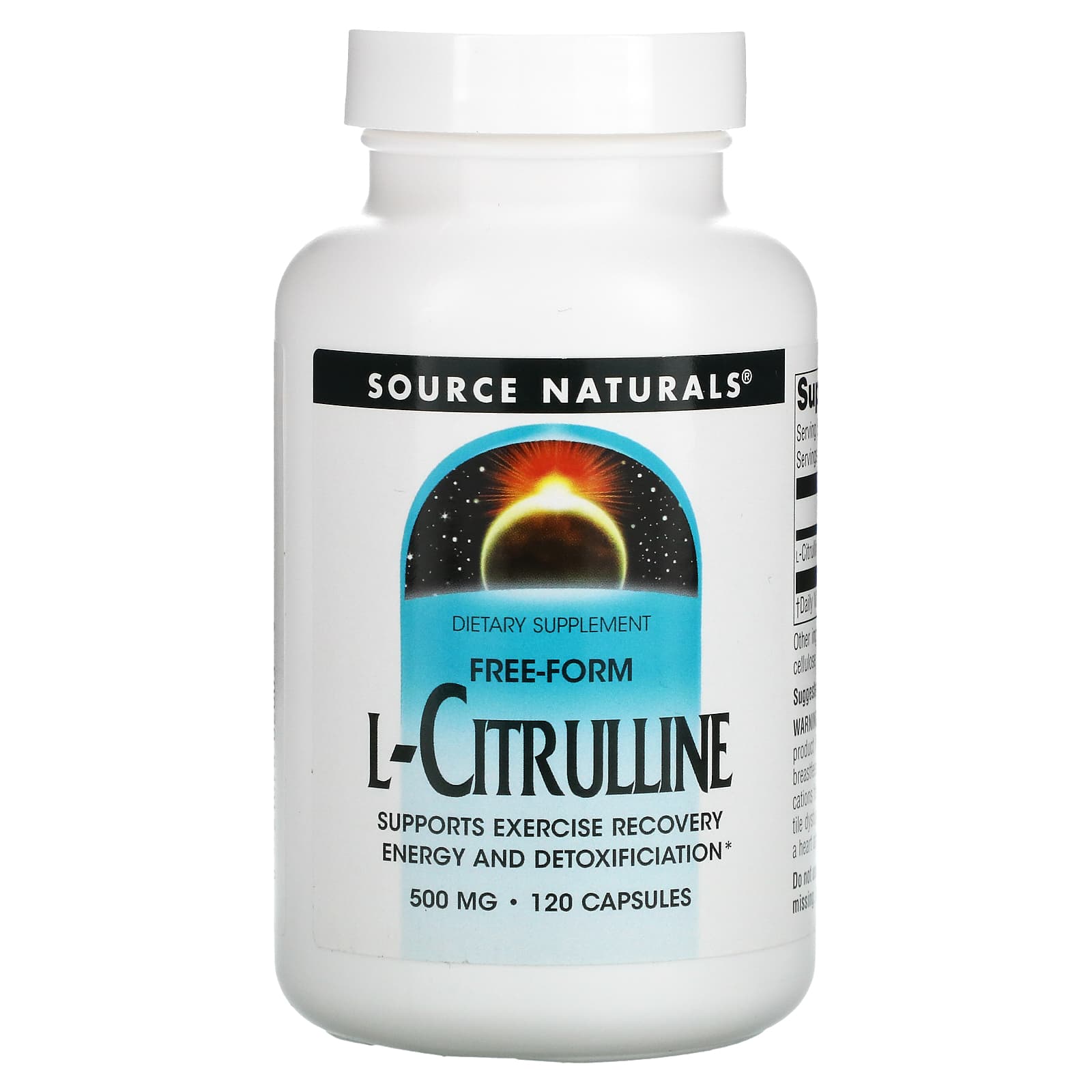 Source Naturals, L-Citrulline 500 mg, 120 Capsules UPC 021078020059 | Hilife Vitamins