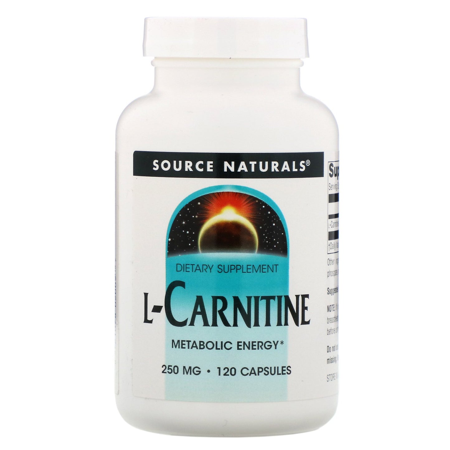 Source Naturals, L-Carnitine Fumarate 250 mg, Fumarate, 120 Capsules UPC 021078020097 | Hilife Vitamins